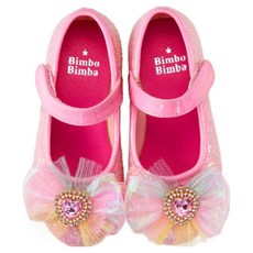 bimbobimba 女童蝴蝶結瑪莉珍亮片LED鞋