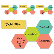 마그피아 고무자석 육각헥사보드, 혼합 색상, 4세트