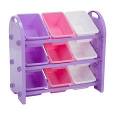 DELSUN 九格玩具收納架 #8509TP-DL 台灣製造, 冰雪粉紫, 1組