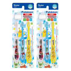 Skater 兒童牙刷 3~5歲, 寶可夢 黃色 + 藍色 + 白色, 3支, 2組