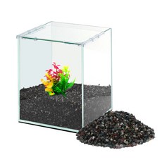 grovita Oliam 加高式透明玻璃魚缸+魚缸專用生物砂組 4kg, 混合顏色