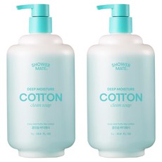 Shower mate 深層保濕棉花沐浴乳 清爽皂香, 2個, 1L