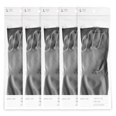 Saengong 生活工作所 橡膠手套, 灰色, 大(L), 5包