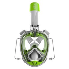 DUALBREATHER 第3代自由潛水V3浮潛面鏡, 綠色