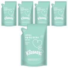 크리넥스 버블 항균 핸드워시 힐링그린향 리필, 450ml, 5개