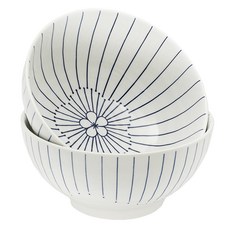 MAISON OBJET Moru 日式陶瓷麵碗2件組 - 櫻花, SAKURA 櫻花 白色 + 藍色, 2個