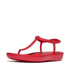 fitflop 女款 iQUSHION Splash T字帶涼鞋, 紅色, 235