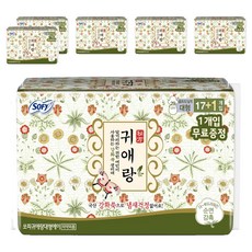 쏘피 귀애랑 생리대 날개형, 대형, 18개입, 6개