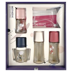 MOTHER-K PPSU奶瓶禮盒, 頂級PPSU奶瓶吸杯組, 奶瓶水杯共用握把, 混合色, 940ml, 1盒