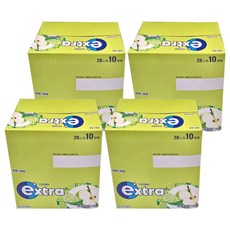 Extra 益齒達 潔淨無糖口香糖 青蘋萊姆口味 10包, 28g, 4盒