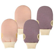 코지웰 때밀이 타올 장갑 2종 세트 WA5045, 핑크, 퍼플, 2개입, 2세트