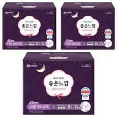 좋은느낌 오리지널 생리대 날개형, 슈퍼롱, 8개입, 3개