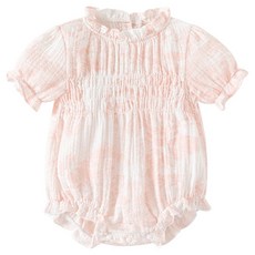 Bebeniz 抓皺細褶透氣短袖連身衣