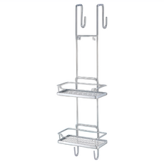 DAY&DAY 日日家居 304不鏽鋼方型淋浴門活動架 雙層, 銀色