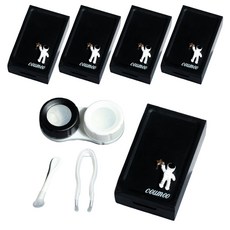 특별한상점 미니 휴대용 렌즈케이스 + 집게 세트, 블랙, 5세트