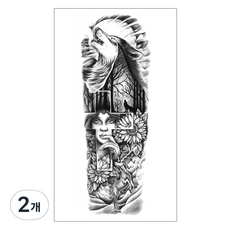 gelluna 男士長袖DIY紋身刺青貼紙, 2個, T-73