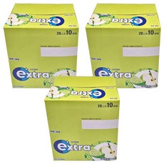 Extra 益齒達 潔淨無糖口香糖 青蘋萊姆口味 x10包, 28g, 3盒
