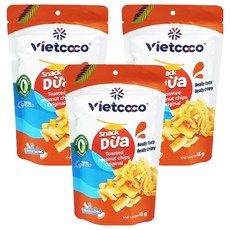 Vietcoco 烤椰子脆片, 45g, 3包