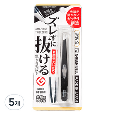 그린벨 뉴 미세모용 족집게 GT-233, 블랙, 5개