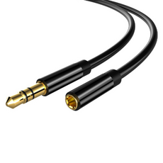 피플더샵 GM 3.5mm AUX 오디오 마이크 연장케이블 1.5m, 블랙