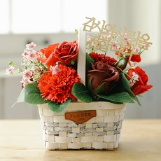 ASPASIA Beryl香皂康乃馨花籃, 紅色, 1個