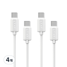 NUCLE Type-C to Type-C PD 100W 超高速充電線, 4個, 白色, 1m