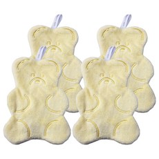 小熊軟糖造型擦手巾 - 檸檬黃, 1條, 4條