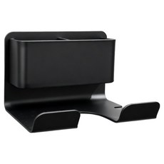 지미스홈 무타공 수납형 드라이기 거치대, 블랙, 1개