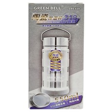 Green Bell 綠貝 316不鏽鋼陶瓷保溫杯 GBS-639, 550ml, 1個