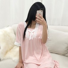 피어니스트 여성용 로맨틱 파자마 원피스