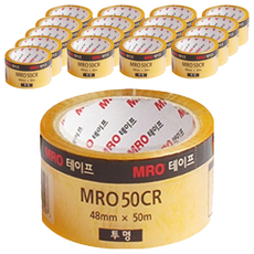 MRO 박스테이프 48mm x 50m x 59mic, 투명, 18개입