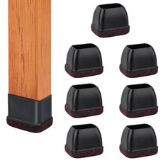 써뉴즈 홈 실리콘 소음방지 의자 가구발 커버 직사각, 블랙, 8개