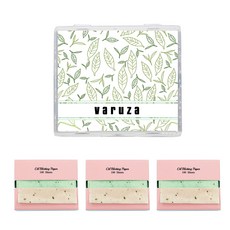VARUZA 鏡盒吸油麵紙 綠茶, 200枚入, 1套