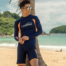 NAYA STYLE LCDRMSY 男士 London Rash Guard 套裝上衣 + 海軍短褲 10-49-03