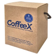 CoffeeX 手沖濾掛式 99.9% 無咖啡因咖啡 (深焙) 瑞士水DECAF處理豆 台灣製造, 11.5g, 10包, 1盒