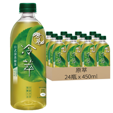 原萃 冷萃日式深蒸綠茶, 450ml, 24瓶