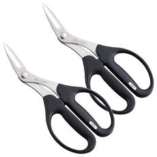 ALLEX 林刃物 專業型萬能剪 彎刃, 2支, Black