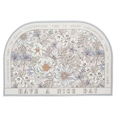 菓拉小舖 珪藻土浴室吸水軟墊，60 x 40cm，田園繁花，柔軟吸水，易於清潔, 1個