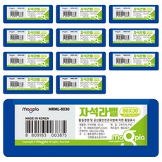 magpia 橡膠磁鐵標籤 80 x 30 mm, 藍色, 12個