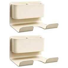 지미스홈 무타공 수납형 드라이기 거치대, 화이트, 2개