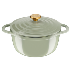 Tefal 特福 IH電磁爐適用Air雙耳鑄鐵鍋, 24cm, 淡綠色, 1個