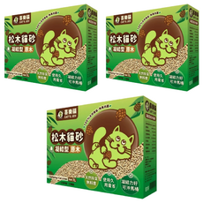 CAT'S JOY 喜樂貓 凝結型貓砂 7L 天然除臭 99.5%無粉塵 可沖馬桶, 原木, 3盒