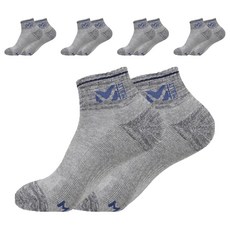 MILLET 男士毛圈短筒登山襪 A, 灰色, 5套