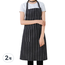 KKAEBIDA 條紋圍裙, 黑色, 2個