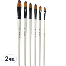 Dasababa珍珠白水彩油畫圓頭筆 6種組, 2套, 6種