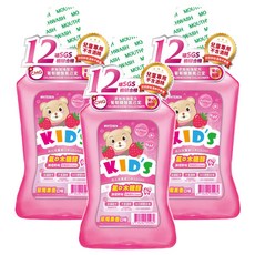 T.KI 白人 兒童漱口水 草莓, 550ml, 3瓶