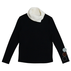 꼼빠니아 여성용 배색 목폴라 골지 니트 CACW0-WKL920