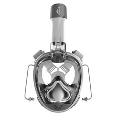 雙通氣浮潛面罩 Freediving V3, 白色的