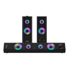 COX 2채널 USB전원 RGB 사운드바 PC 스피커, CSB60, 블랙, 1
