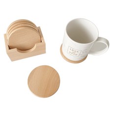 原木茶杯墊支架組, 櫸木(自然色)